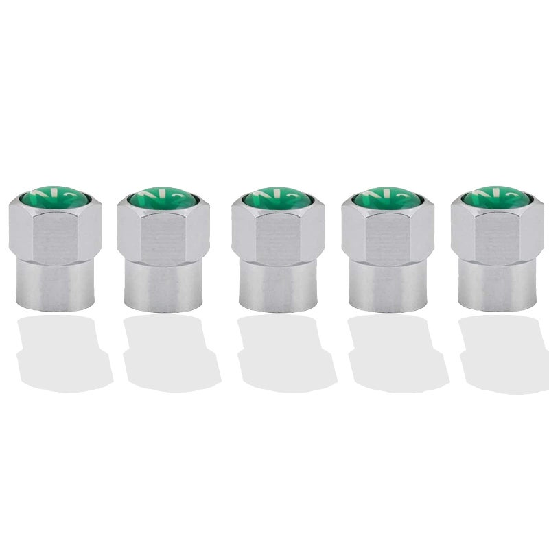 GODESON Chrome Plated Brass Tire Valve Stem Caps N2 Nitrogen Sign Logo on The Top, 5 pcs/Set (Additional 1pcs Spare). - Image 5